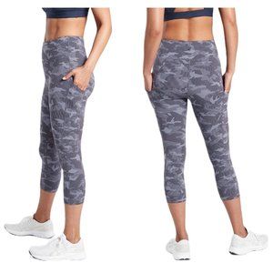 Athleta Ultimate Stash Pocket Texture Leggings XS Tall Purple Digital Camo Capri